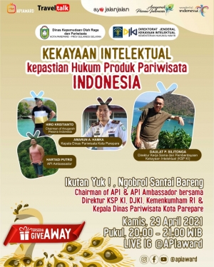 Kepala Disporapar Kota Parepare Jadi Narasumber Diskusi Kekayaaan Intelektual Sektor Pariwisata API