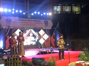 Laporan Kadispora Pada Puncak Pemilihan Duta Pariwisata Kota Parepare  Tahun 2021
